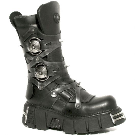 New Rock Boots 739 Itali Negro y Pulik Acero Tower Negro Acero