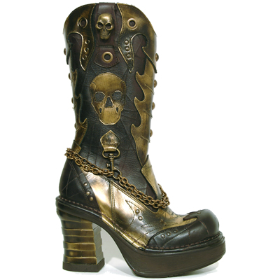 New Rock Boots 8304 Cheyenne Moro Pulik Oro Plataforma NRK Bandas Oro