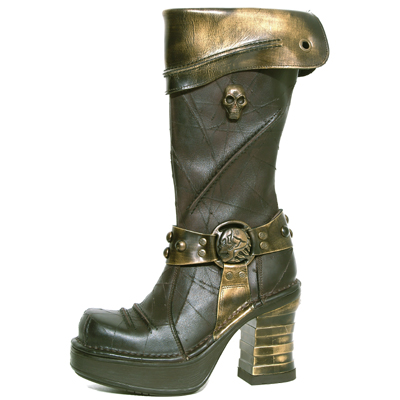 New Rock Boots 8309 Cheyenne Moro Pulik Oro Plataforma NRK Marron Bandas oro