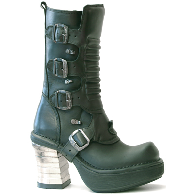 New Rock Boots 8373 Itali Negro Nomada Negro Plataforma NRK Bandas Acero