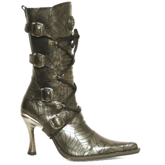 New Rock Boots 9373 araña acero malicia goma tacon salsa acero