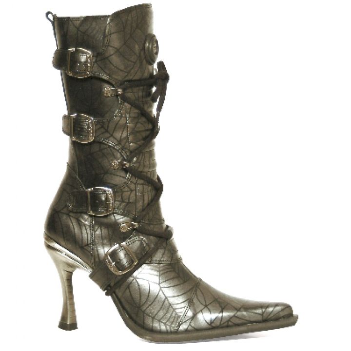 New Rock Boots 9373 araña acero malicia goma tacon salsa acero
