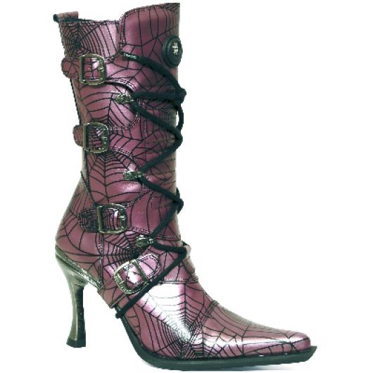 New Rock Boots 9373 araña lila malicia goma tacon salsa acero