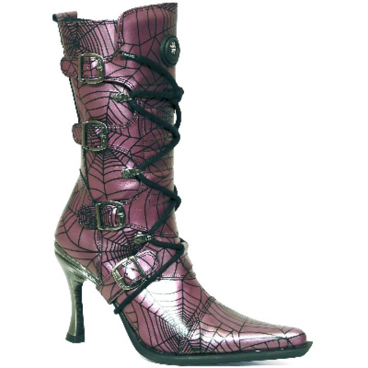 New Rock Boots 9373 araña lila malicia goma tacon salsa acero
