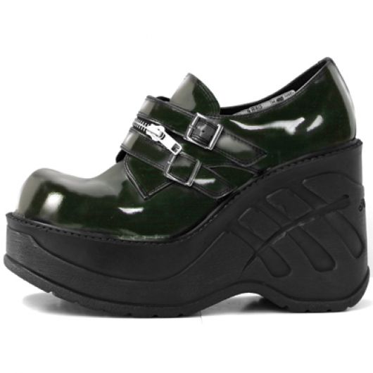 New Rock Boots 9810 Charol Negro Cuña Sport Negro