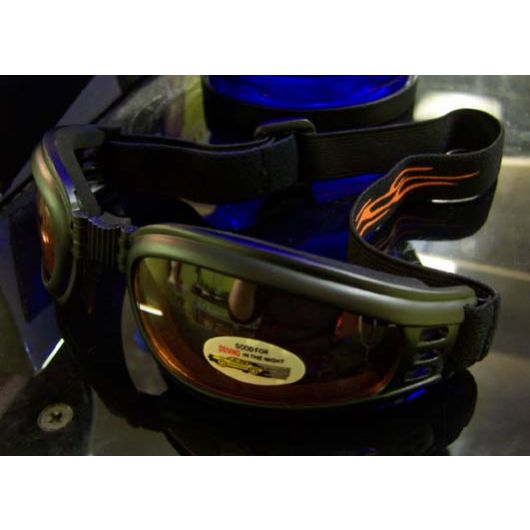 Narrow Frame folder goggles w/flame band