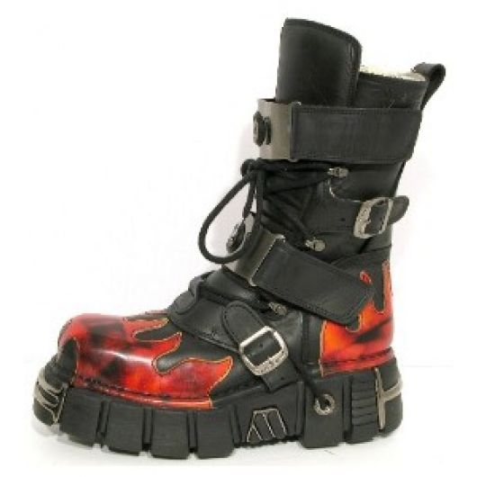 New Rock Boots 150 Itali Negro y Antic Fuego Tower Negro Acero