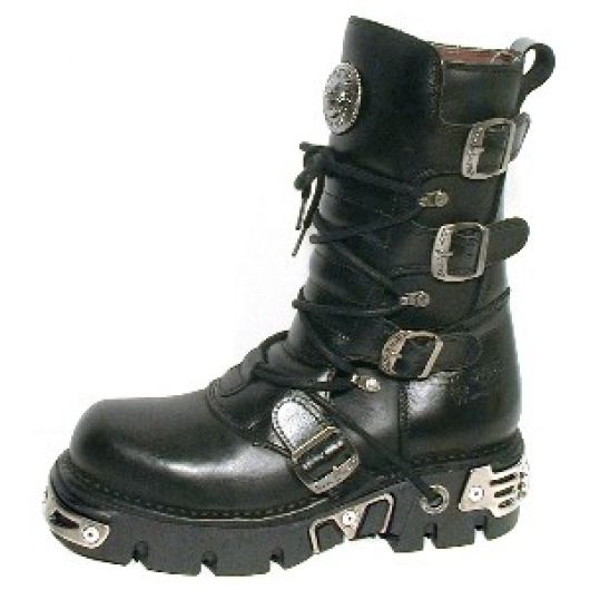 New Rock Boots 373-6 Itali y Nomada Negro, Reactor Negro E14 Toberas