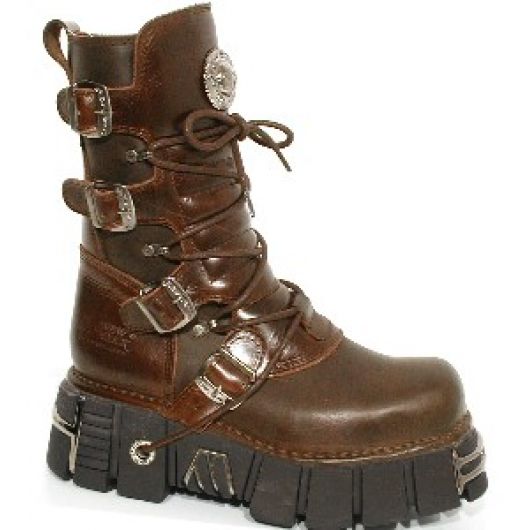 New Rock Boots 373-s12 Alaska Caldera, Planing Marron New M3 Acero