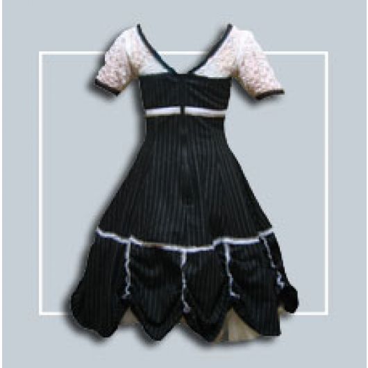 Wonderland Frock - BLACK with RED trim