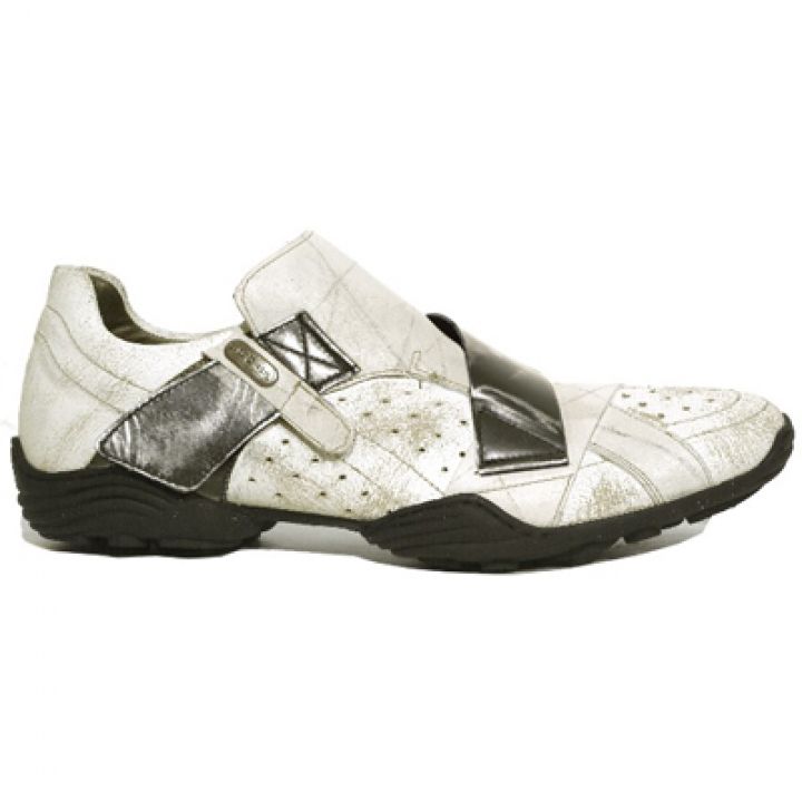 New Rock Boots 8133-S6 Crack Blanco Cheyenne Blanco Box Plane Abs Negro