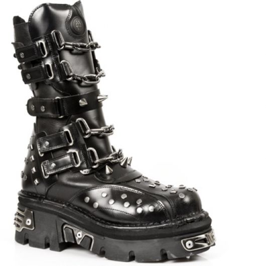 New Rock Boots 799 PULIK E ITALI NEGRO, REACTOR NEGRO E-14 TOBERAS
