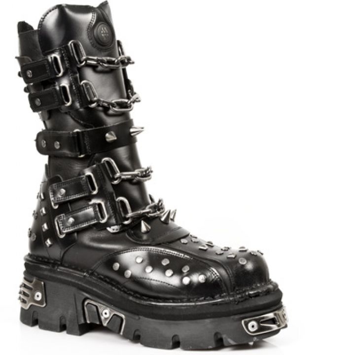 New Rock Boots 799 PULIK E ITALI NEGRO, REACTOR NEGRO E-14 TOBERAS