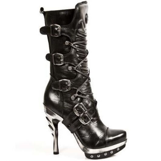 New Rock Boots M.PUNK001-C1 NOMADA NEGRO PLAT ACERO PUNK GARRAS T COBRA ACE