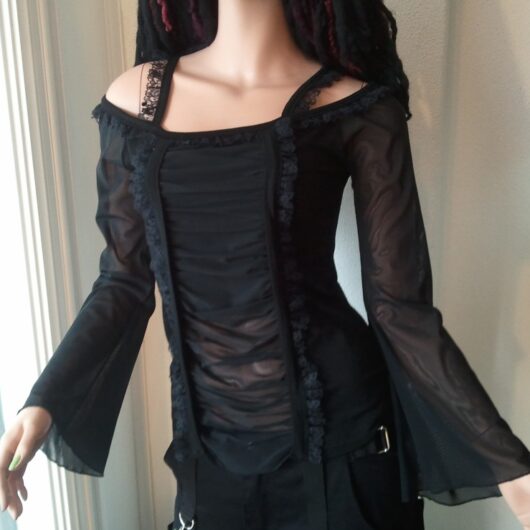 Locks Gear Steamy Off the Shoulder Lace and Net Top