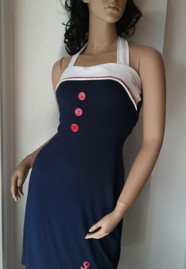 T-Bar Vintage Halter Dress - Sailor
