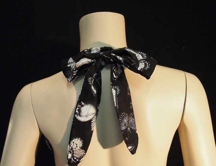 Rockabilly Halter Dress - Skulls & Butterflies