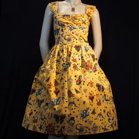 Rockabilly Mermaids and Swallows Backless Dress