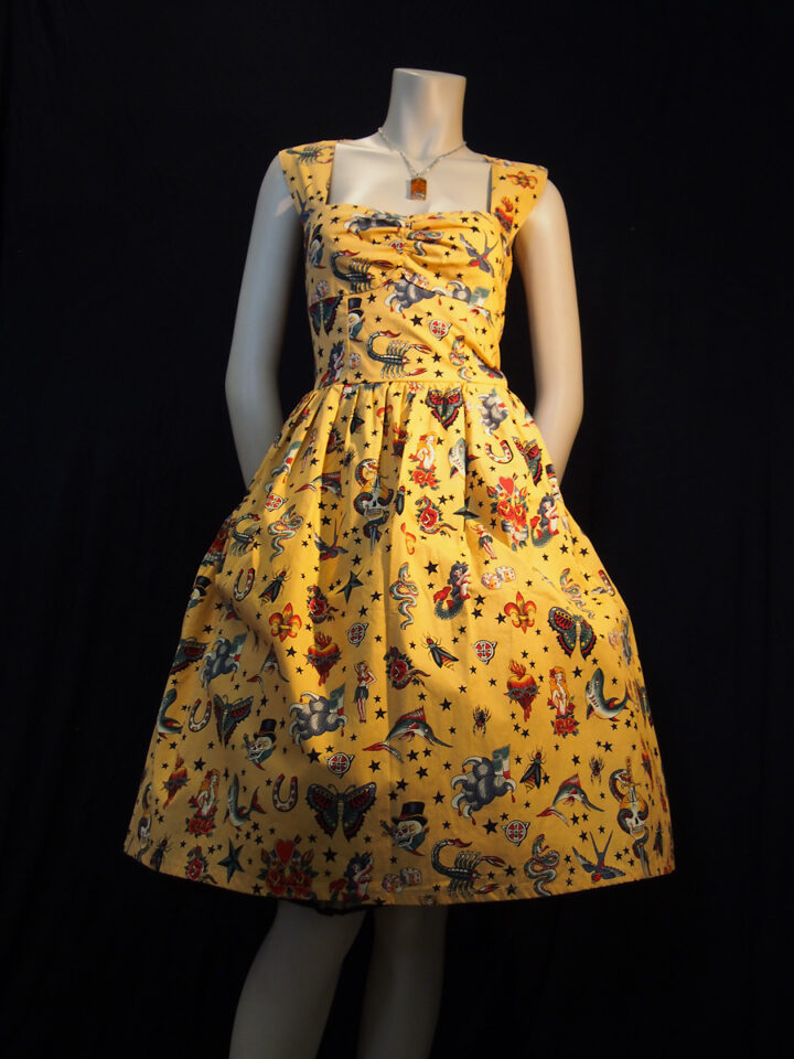 Rockabilly Mermaids and Swallows Backless Dress
