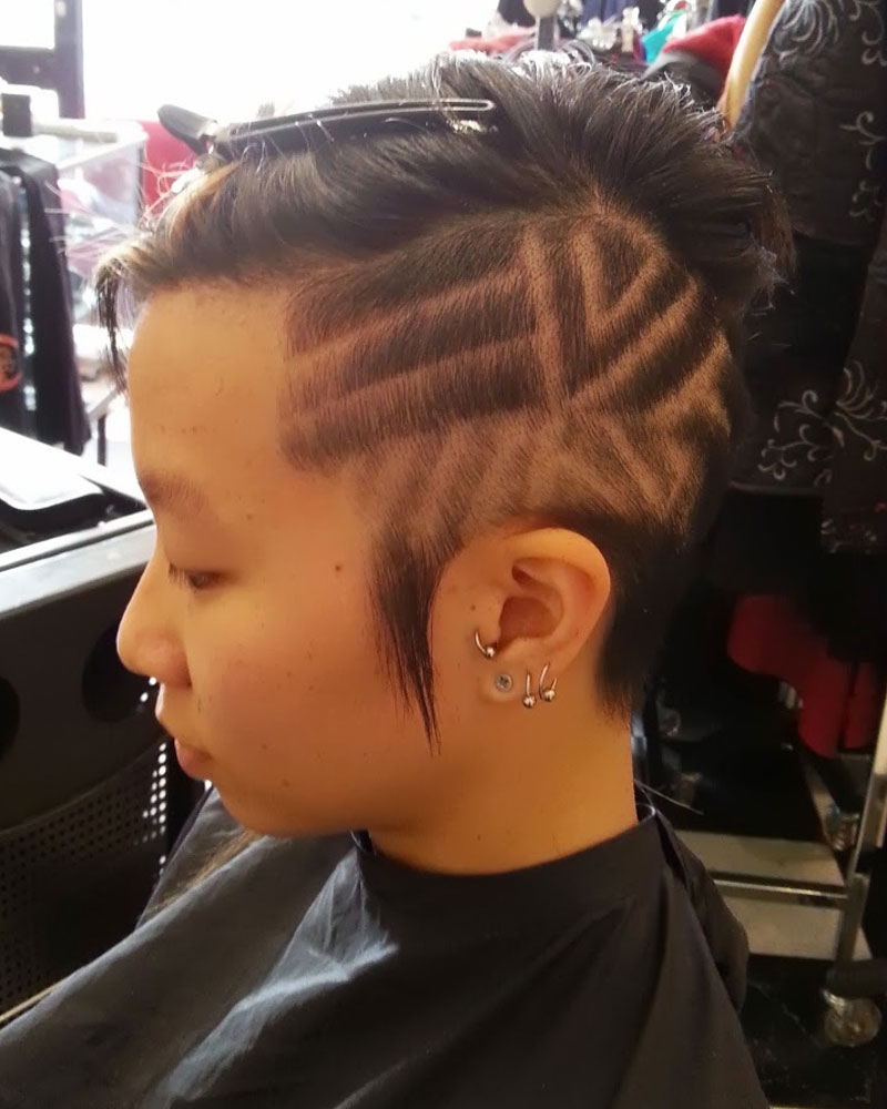 sidecut hair tattoo 2