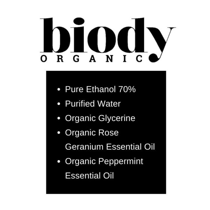 Biody Organic Pocket Hand Sanitiser (70% ethanol) 30ml - Image 4